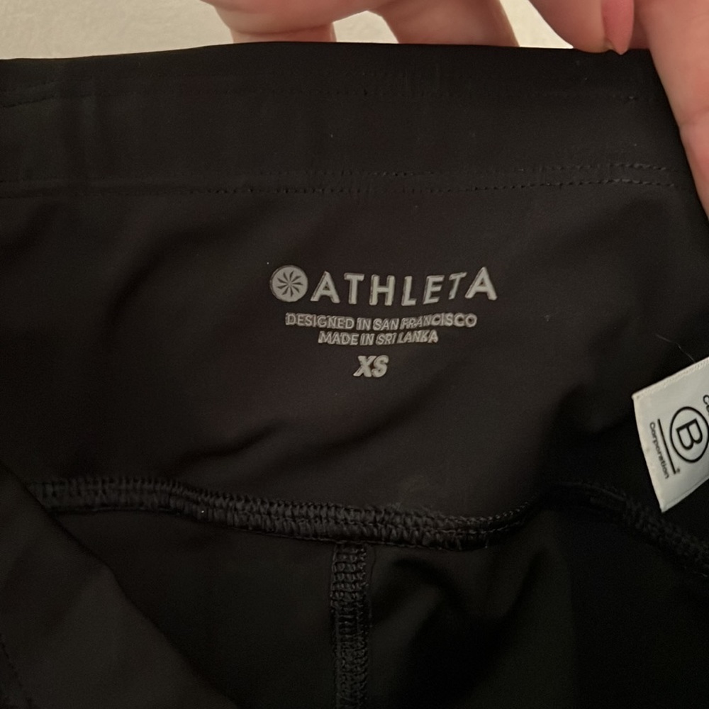 Athleta laser cut black leggings 7/8 length